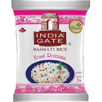India Gate Basmati Rice Pouch Feast Rozzana 1kg