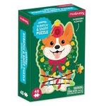 Mudpuppy 48 Piece Scratch And Sniff Shaped Mini Puzzle Christmas Corgi