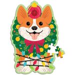 Mudpuppy 48 Piece Scratch And Sniff Shaped Mini Puzzle Christmas Corgi
