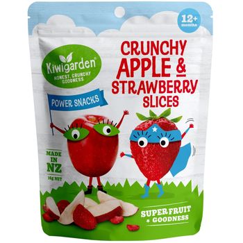Kiwigarden Crunchy Apple And Strawberry Slices 14g