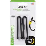 Nite Ize Gear Tie Reusable Rubber Twist Tie 6In 2Pk Black