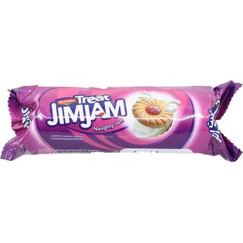 Britannia Treat Naughty Jim Jam Sandwich Biscuits 100g