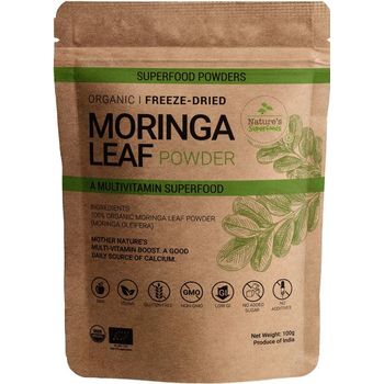 Natures Superfoods Organic Raw Moringa Leaf Powder 100g
