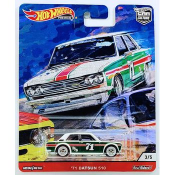 Mattel Hot Wheels Car Culture Door Slammers 71 Datsun 510 35 White/Green