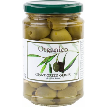 Organico Pitted Green Olives 280g