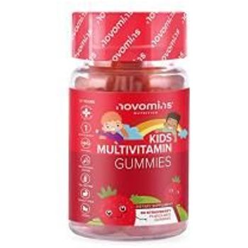 Novomins Nutrition Chewable Kids Multivitamin Gummies 13 Essential Vitamins 30 Strawberry Gummy