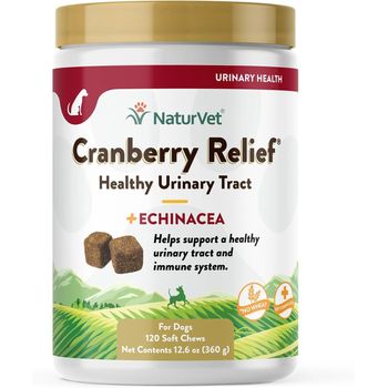 NaturVet Cranberry Relief Healthy Urinary Tract for Dogs (120 Soft Chews)