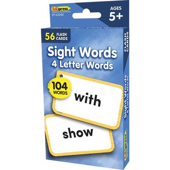 Teacher Created Resources Sight Words Flash Cards 4 Letter Words
