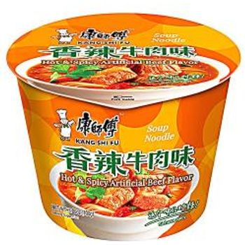 Chef Kang Kangshifu Instant Cup Noodle Soup Braised Noodles Bowl 108g X12 Packs Hot Spicy Beef