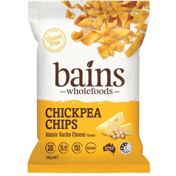 Bains Wholefoods Chickpea Chips Aussie Nacho Cheese 100g