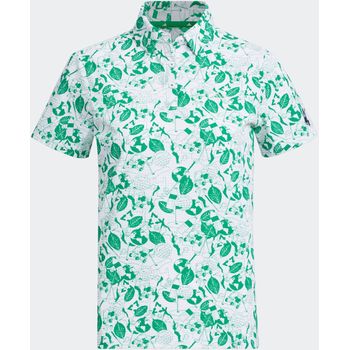 Adidas Women Golf Play Green Graphic Polo Shirt White/Green