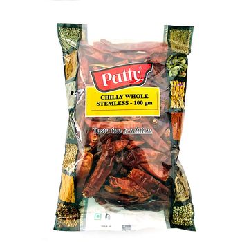 Pattu Red Chilli Whole Stemless 100g