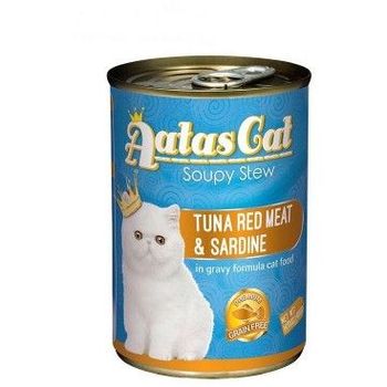 Aatas Cat Canned Food Soupy Stew Red Meat Tuna & Sardine 400g