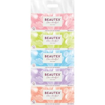 Beautex 2ply Box Tissue 5 X 200 Sheets