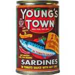 Young's Town Sardines In Tomato Sauce With Hot Chili EOC 155g