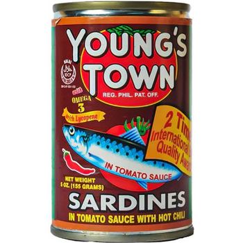 Young's Town Sardines In Tomato Sauce With Hot Chili EOC 155g