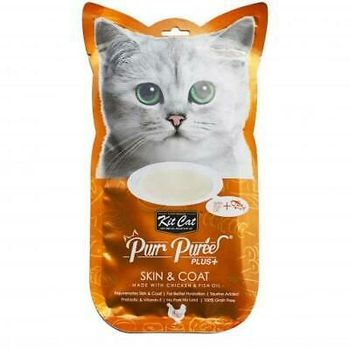 Kit Cat Purr Puree Plus+ Chicken And Fish Oil Skin And Coat Care Cat Treats 60g
