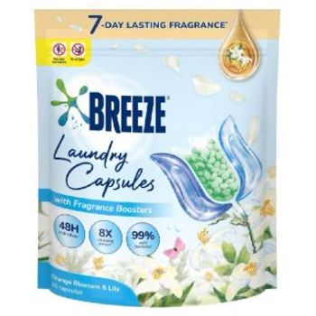 BREEZE Laundry Capsule With Fragrance Boosters Orange Blossom & Lily 36s