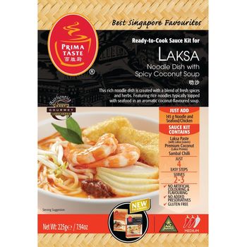 Prima Taste Ready to Cook Sauce Kit for Laksa 225g