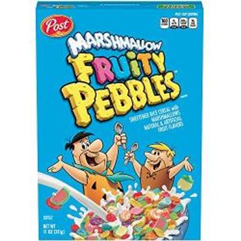 Post Sweetened Rice Cereal Fruity Pebbles With Marshmallow