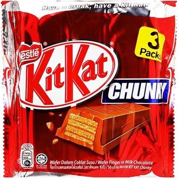Nestle Kit Kat Chunky Wafer Finger In Milk Chocolate 3 Multipack X 38g
