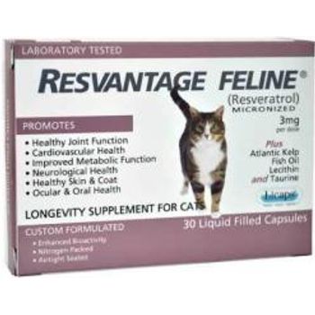 Resvantage Feline Resveratrol The Longevity Supplement For Cats 30 Capsules