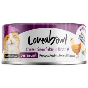 Loveabowl Cat Canned Food Chicken Snowflakes With Barramundi In Broth 70g
