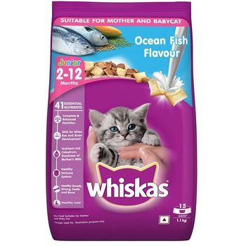 Whiskas Dry Cat Food Junior Ocean Fish For Kittens 1.1kg