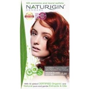 Naturigin Medium Blonde Deep Red Hair Dye 7.55 Permanent Hair Color 100% Grey Coverage Certified Organic Natural Ingredients Deeply Nourishes The Hair Ammonia Vegan Long Lasting Results