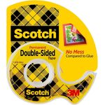 3M Scotch Double-Sided Tape w/ Dispenser #136, 12.7mm x 6.3m
