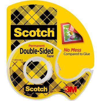 3M Scotch Double-Sided Tape w/ Dispenser #136, 12.7mm x 6.3m