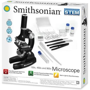 Smithsonian 150X 450X and 900X Microscope Kit