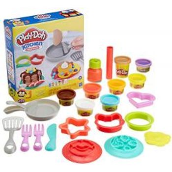 Hasbro Play-Doh Kitchen Creations Flip'n Pancakes Playset 14-Piece Breakfast Toy for Kids 3 Years