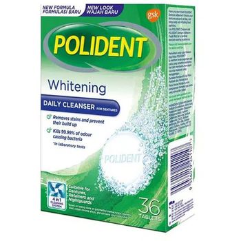 Polident Denture Cleanser Overnight Whitening 36 Tablets