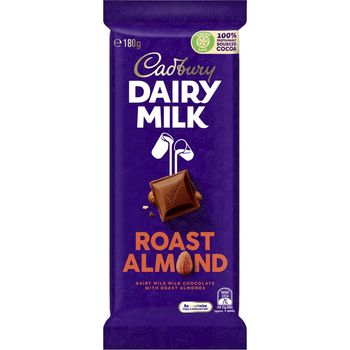 Cadbury Dairy Milk Roast Almond Milk Chocolate Block 180g