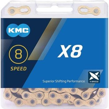 KMC X8 Titanium Gold 7 8 Speed Chain