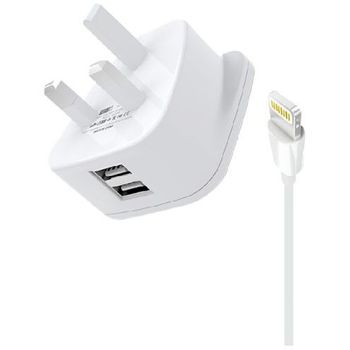 HeatZ Dual Port Fast Home Charger With Lightning Cable 2.4A