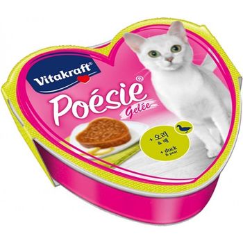 Vitakraft Cat Food Poesie Hearts Duck And Pear In Jelly Tray 85g
