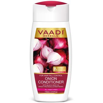 Vaadi Herbals Organic Onion Conditioner with Black Seed Oil Wheat Protein And Coconut 110ml