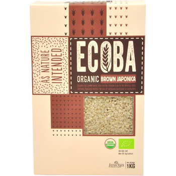 Ecoba Organic Brown Japonica Rice Vegan Gluten 1kg