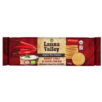 Lanna Valley Rice Crackers Sweet Chili Sour Cream 100g