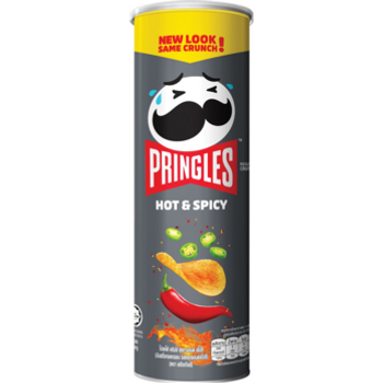 Pringles Potato Crisps Hot And Spicy 107g