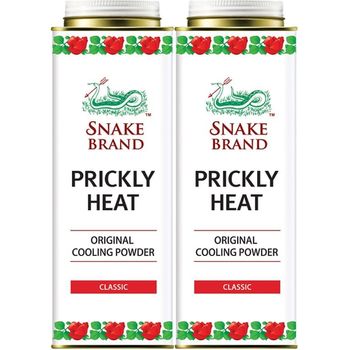 Snake Brand Prickly Heat Original Cooling Powder Classic Pack of 2 280g
