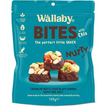 Wallaby Foods - Bites, Nutty Chocolate with Sea Salt & Chia (130g)