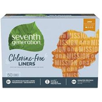 Seventh Generation Pantiliner Pads Chlorine 50 Count