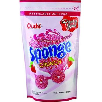 Oishi Sponge Crunch Strawberry Snack 100 g