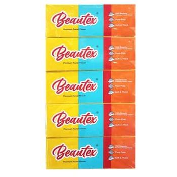 Beautex 3ply Pure Pulp Tissues Box 5×100 S 500g