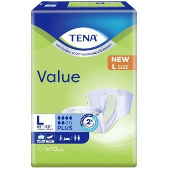 Tena Value Unisex Adult Tape Diapers Size L 10 per pack 600g