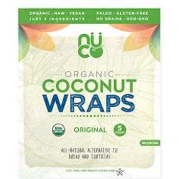 Nuco Certified Organic Paleo Gluten Vegan Coconut Wraps 5 Count