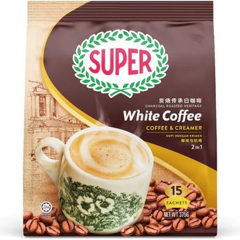 SUPER Roasted 2 in 1 White Coffee And Creamer Classic 15pcs 25g